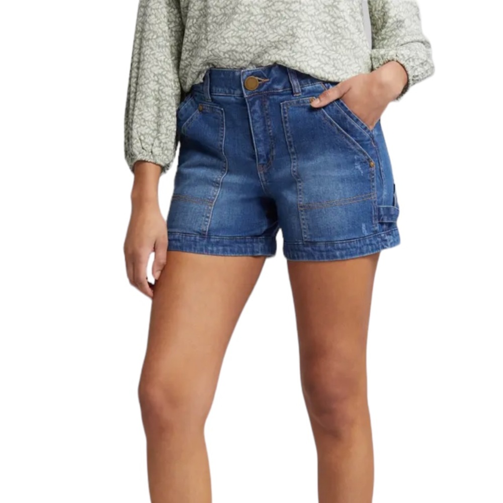 Wit & Wisdom Women’s Blue Denim Utility Shorts Nwt New Size 8 - Picture 2 of 8